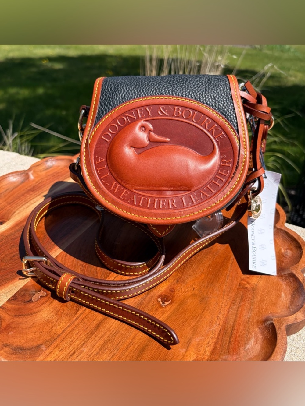 Dooney & Bourke AWL 2 Duck Bag Black and Brown Crossbody NWT